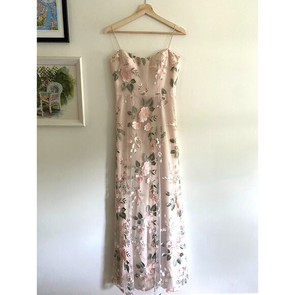 JENNY YOO Drew Print Enchanted Floral Blush Bridesmaid Dress Size 2 - Picture 2 of 6